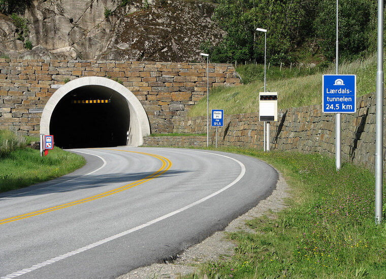 Лардальский тоннель в Норвегии