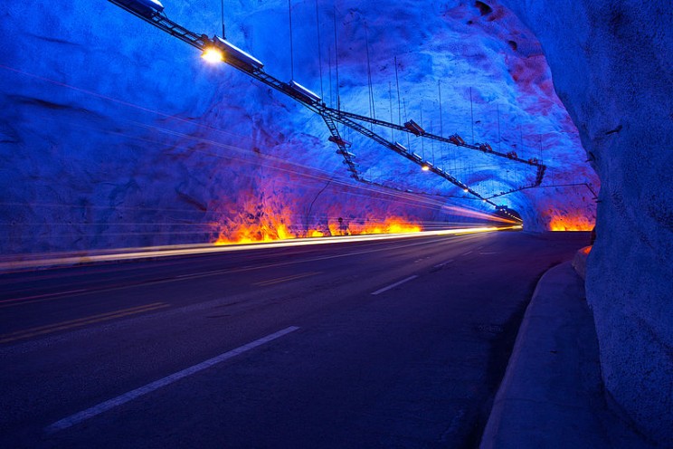 longest tunnels Lærdal