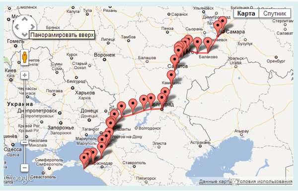 Воронеж анапа маршрут на машине карта пути