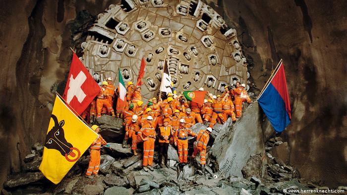 Gotthard Base Tunnel, completion of tunnel boring